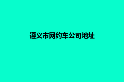 遵义哪里有做网站的公司(遵义市网约车公司地址)