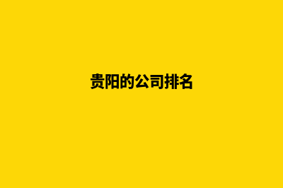 贵阳哪个公司可以建网站(贵阳的公司排名)