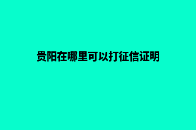 贵阳在哪里可以做网站(贵阳在哪里可以打征信证明)