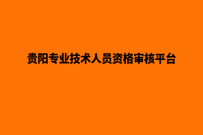 贵阳专业创建网站(贵阳专业技术人员资格审核平台)