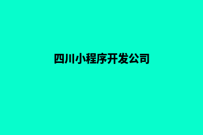 绵阳小程序设计价格(四川小程序开发公司)