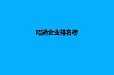 昭通企业建网站公司(昭通企业排名榜)