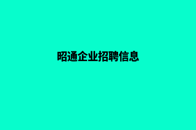 昭通企业网站搭建服务(昭通企业招聘信息)