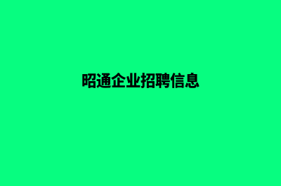 昭通企业网站建设策划书(昭通企业招聘信息)