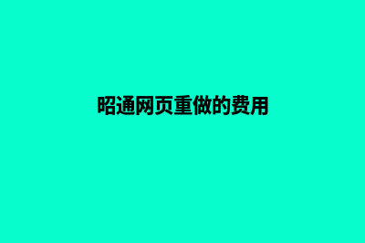 昭通网页重做的费用