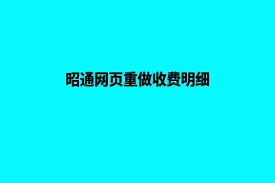 昭通网页重做收费明细