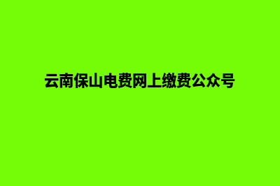 保山收费网页制作(云南保山电费网上缴费公众号)