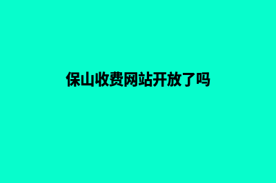 保山收费网站开发(保山收费网站开放了吗)