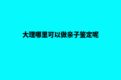 大理哪里可以做网站(大理哪里可以做亲子鉴定呢)