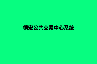 德宏网页重做公司哪个好(德宏公共交易中心系统)