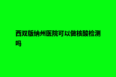 西双版纳哪家做网站好(西双版纳州医院可以做核酸检测吗)