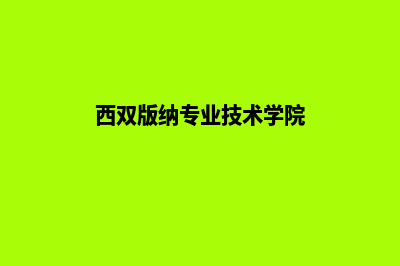 西双版纳专业建网站的公司(西双版纳专业技术学院)