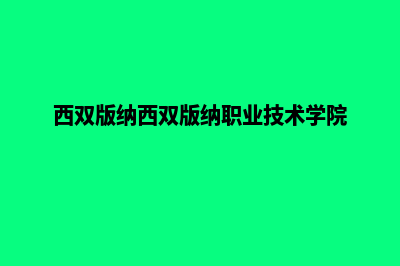 西双版纳专业网站开发费用(西双版纳西双版纳职业技术学院)