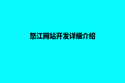 怒江网站开发详细步骤(怒江网站开发详细介绍)