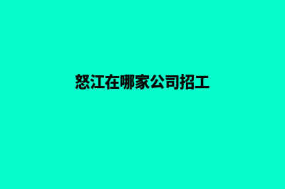 怒江在哪家公司制作网页好(怒江在哪家公司招工)