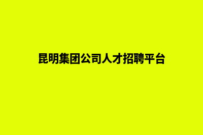 昆明集团网站设计哪家优惠(昆明集团公司人才招聘平台)