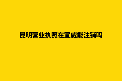 昆明营业执照在哪儿办理(昆明营业执照在宣威能注销吗)