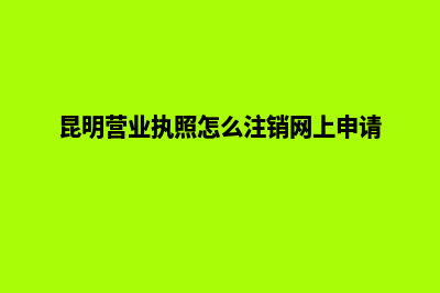 昆明营业执照怎样办理(昆明营业执照怎么注销网上申请)