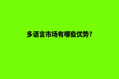 多语言多商户商城系统源码(多语言市场有哪些优势?)