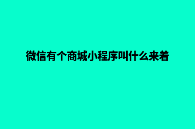 带微信的商城源码(微信有个商城小程序叫什么来着)