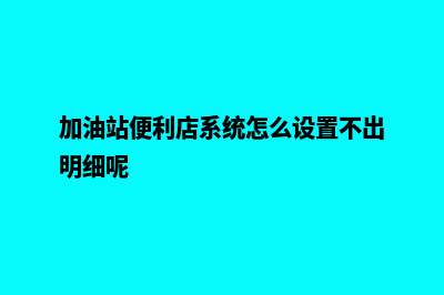 加油站便利店系统(加油站便利店系统怎么设置不出明细呢)