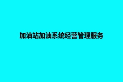 加油站加油系统价格(加油站加油系统经营管理服务)