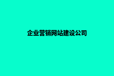 企业建设营销网站规划案例(企业营销网站建设公司)