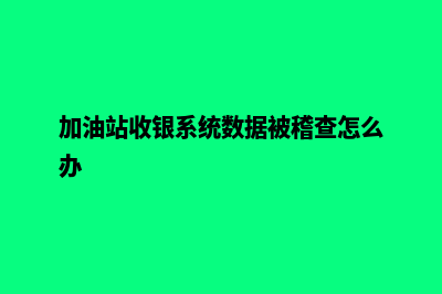 加油站收银系统方案怎么写(加油站收银系统数据被稽查怎么办)