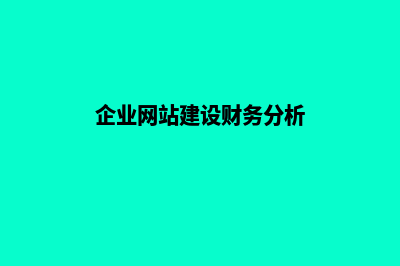 企业网站建设财务规划(企业网站建设财务分析)