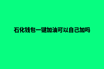 石化钱包一键加油小程序(石化钱包一键加油可以自己加吗)