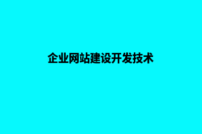 企业网站建设开发(企业网站建设开发技术)