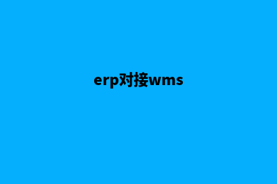 erp系统对接小程序商城(erp对接wms)