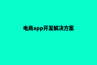 app电商系统开发服务(电商app开发解决方案)