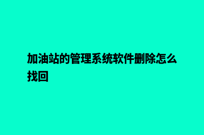 加油站的管理系统价格(加油站的管理系统软件删除怎么找回)