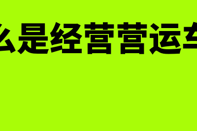 什么是经营营运资本(什么是经营营运车辆)