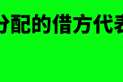 利润分配借方怎么记账(利润分配的借方代表什么)