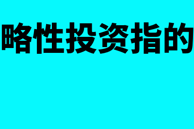 战略性投资指的是什么？(战略性投资指的是)