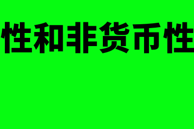 什么是货币性与非货币性法的缺点(货币性和非货币性区别)