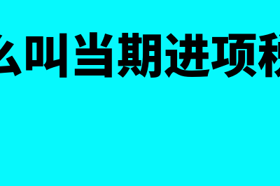 什么叫当期(什么叫当期进项税额)