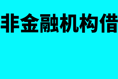 向非金融机构借款利息如何处理(向非金融机构借款)