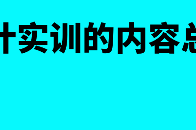 会计实训的内容与步骤是怎样的(会计实训的内容总结)