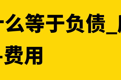 资产为什么等于负债加所有者权益？(资产为什么等于负债+所有者权益+收入-费用)