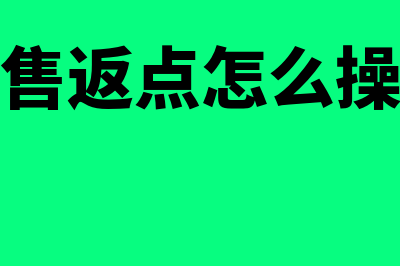 销售返点如何做账(销售返点怎么操作)