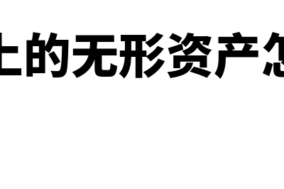 报表上的无形资产净值指什么(报表上的无形资产怎么填)