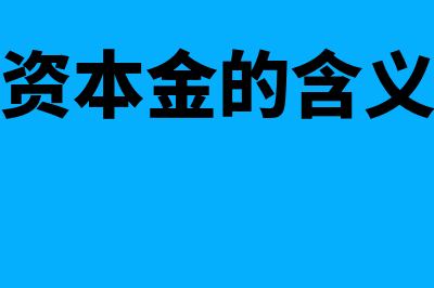 资本金含义与表现形式指什么(资本金的含义)