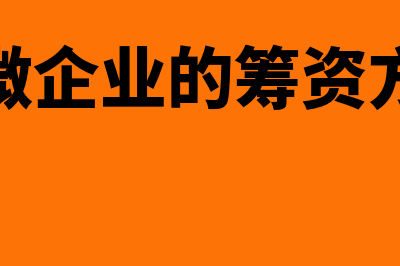 小企业的筹资方式有哪些(小微企业的筹资方式)