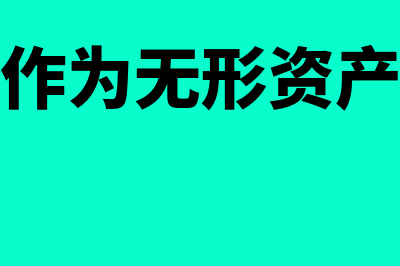 不应作为无形资产核算是哪个(不应作为无形资产的是)