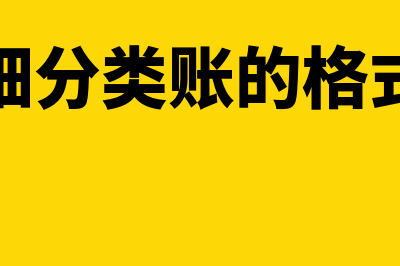 明细分类账的格式有哪些(明细分类账的格式有)