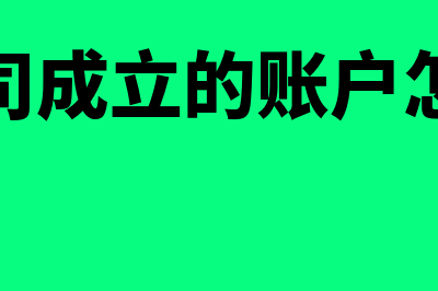 新公司成立的账务处理怎么做(新公司成立的账户怎么查)