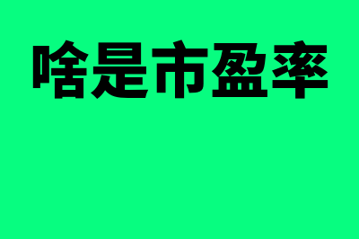 什么是市盈率计算公式(啥是市盈率)